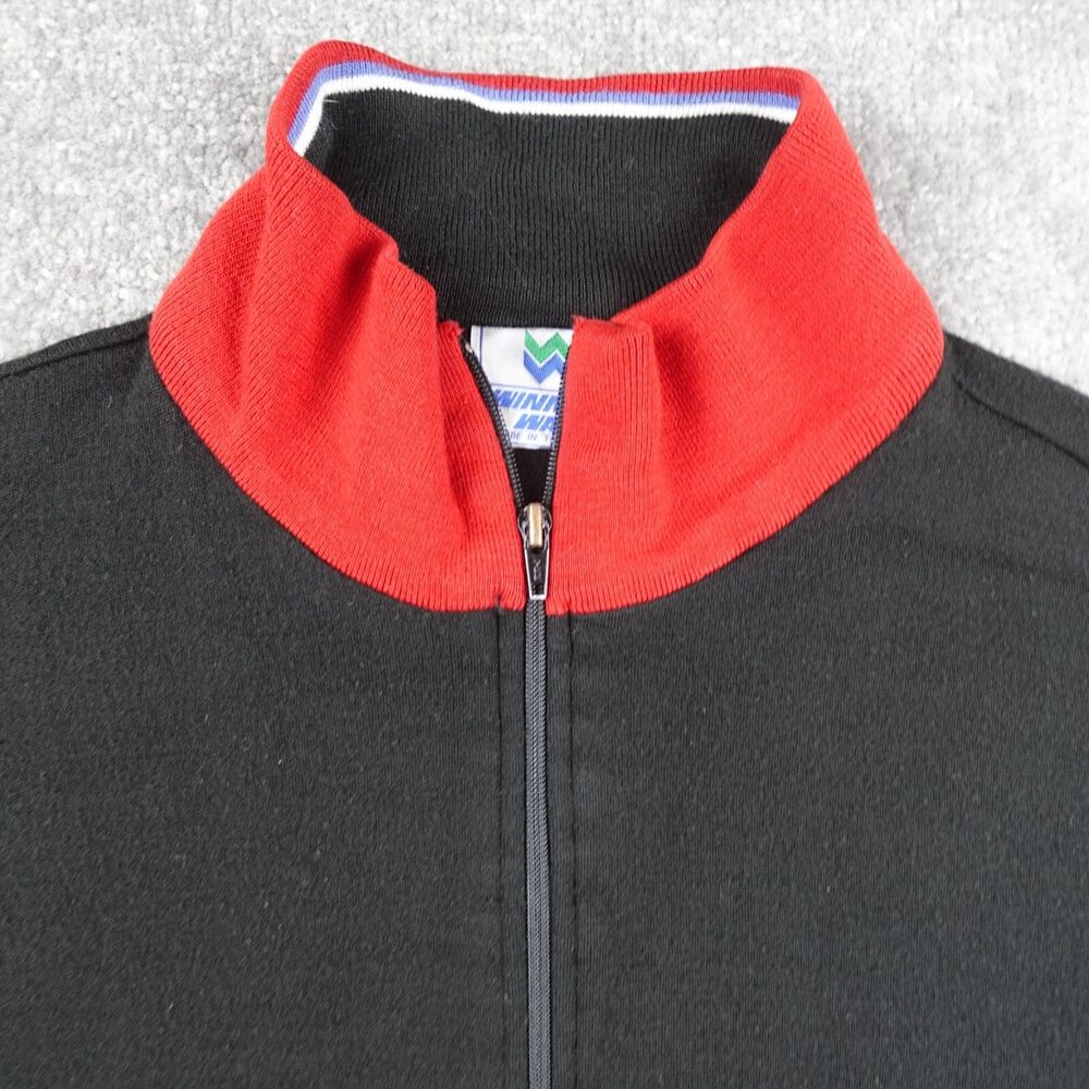 Vintage Winning Ways Jacket Adult M Black Full Zip Track Tennis Athletic Acrylic - Picture 2 of 9